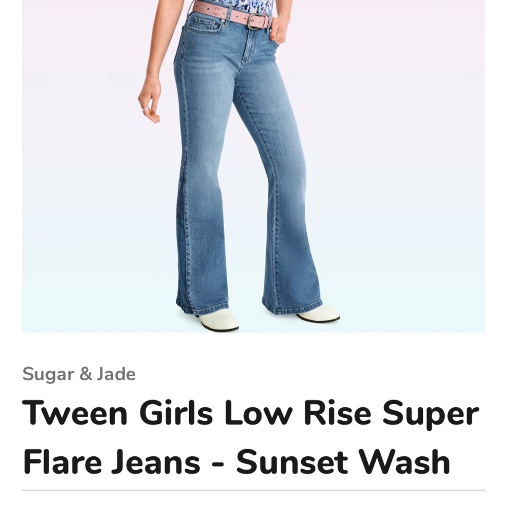 Tween Sugar & Jade low rise/flare jeans